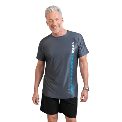 grey active tshirt with home of industrial ideas 