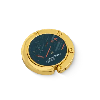 bag hanger with atlas copco group logo