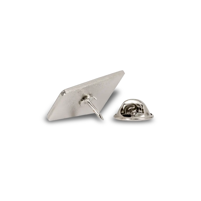 metal pin with atlas copco logo back