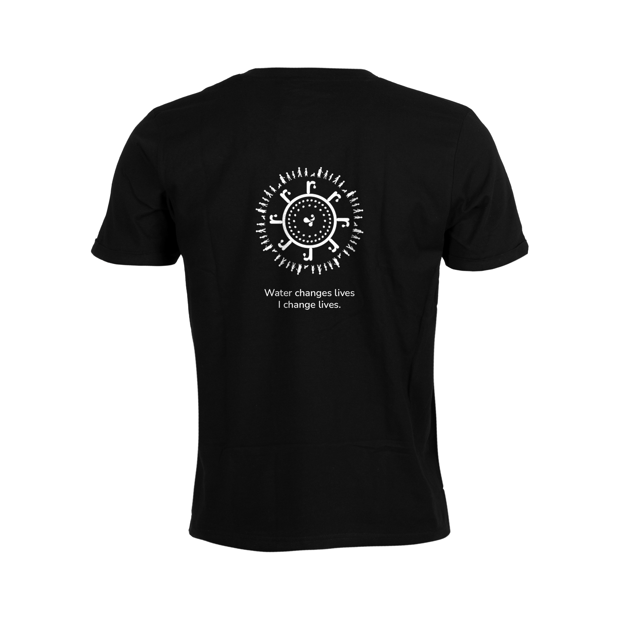 tshirt with water for all logo back