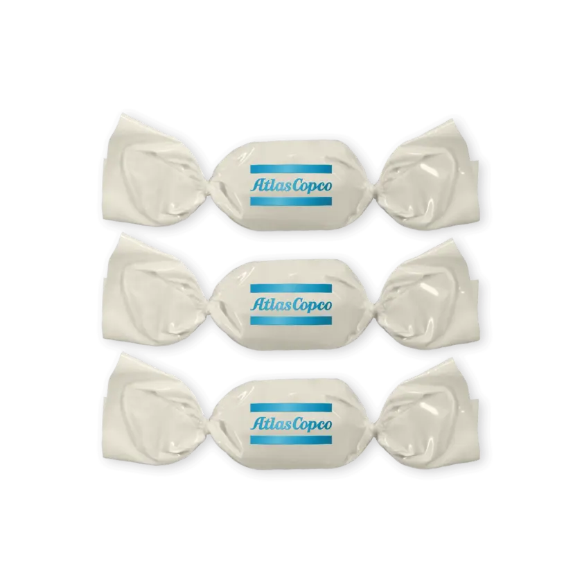 Candy with atlas copco logo