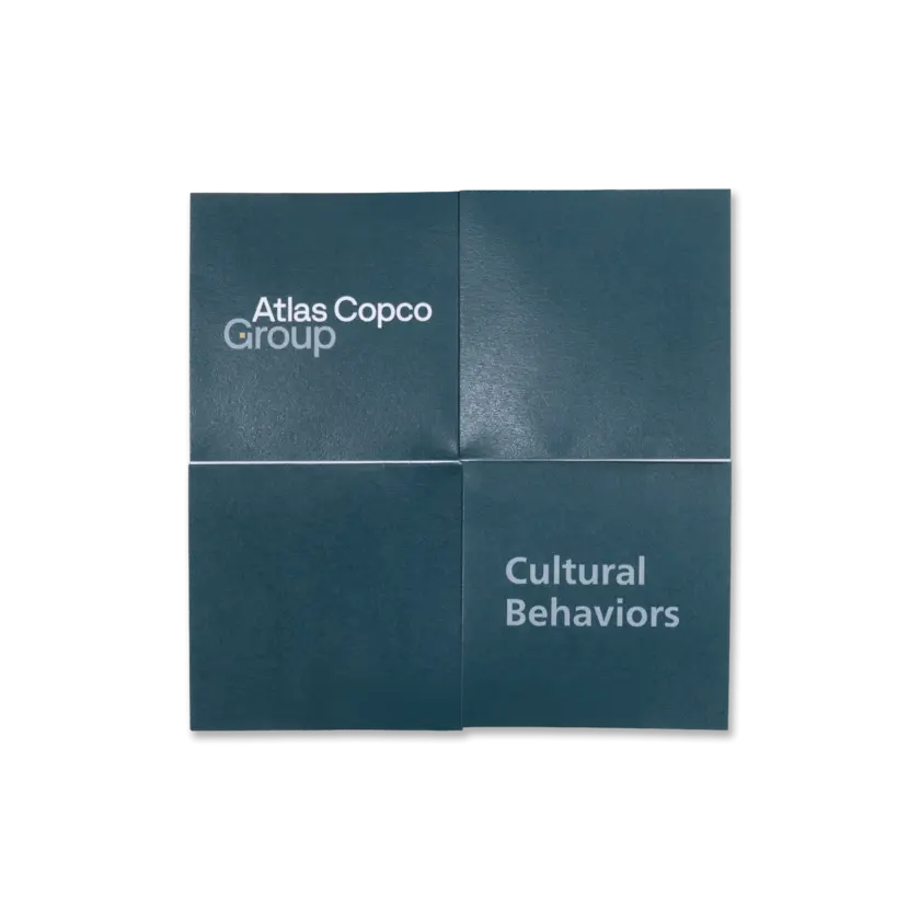 atlas copco group Cultural Behaviors Card in teal