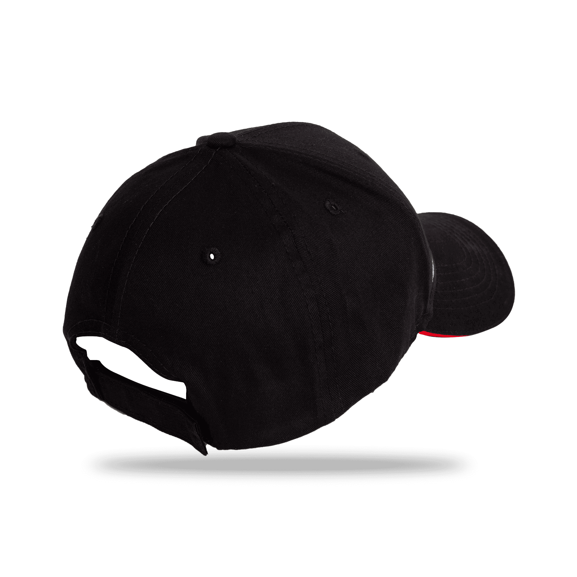 black edwards cap with white logo and pattern backside