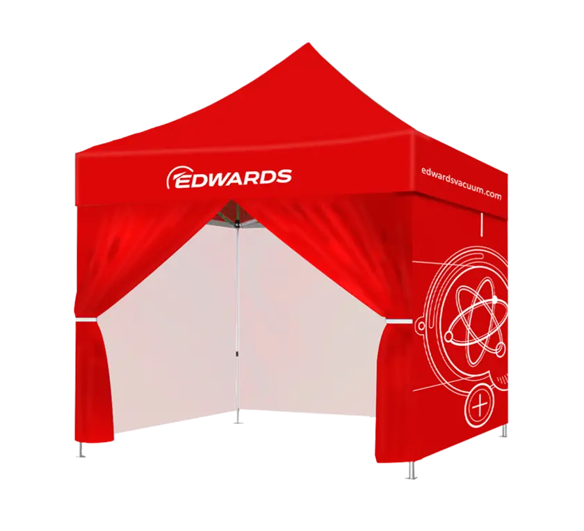 red edwards event tent with walls and door