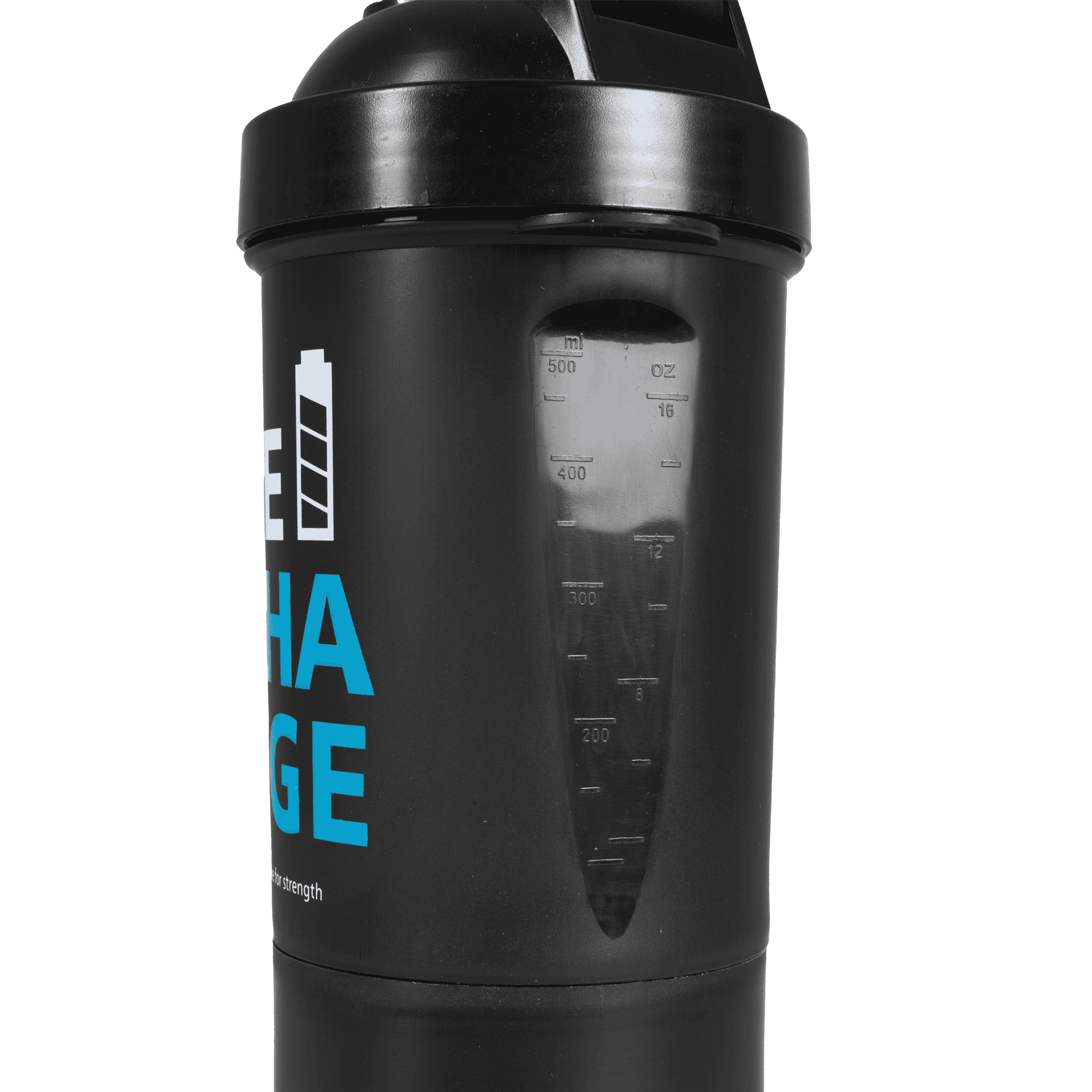 black shaker close up on measurements