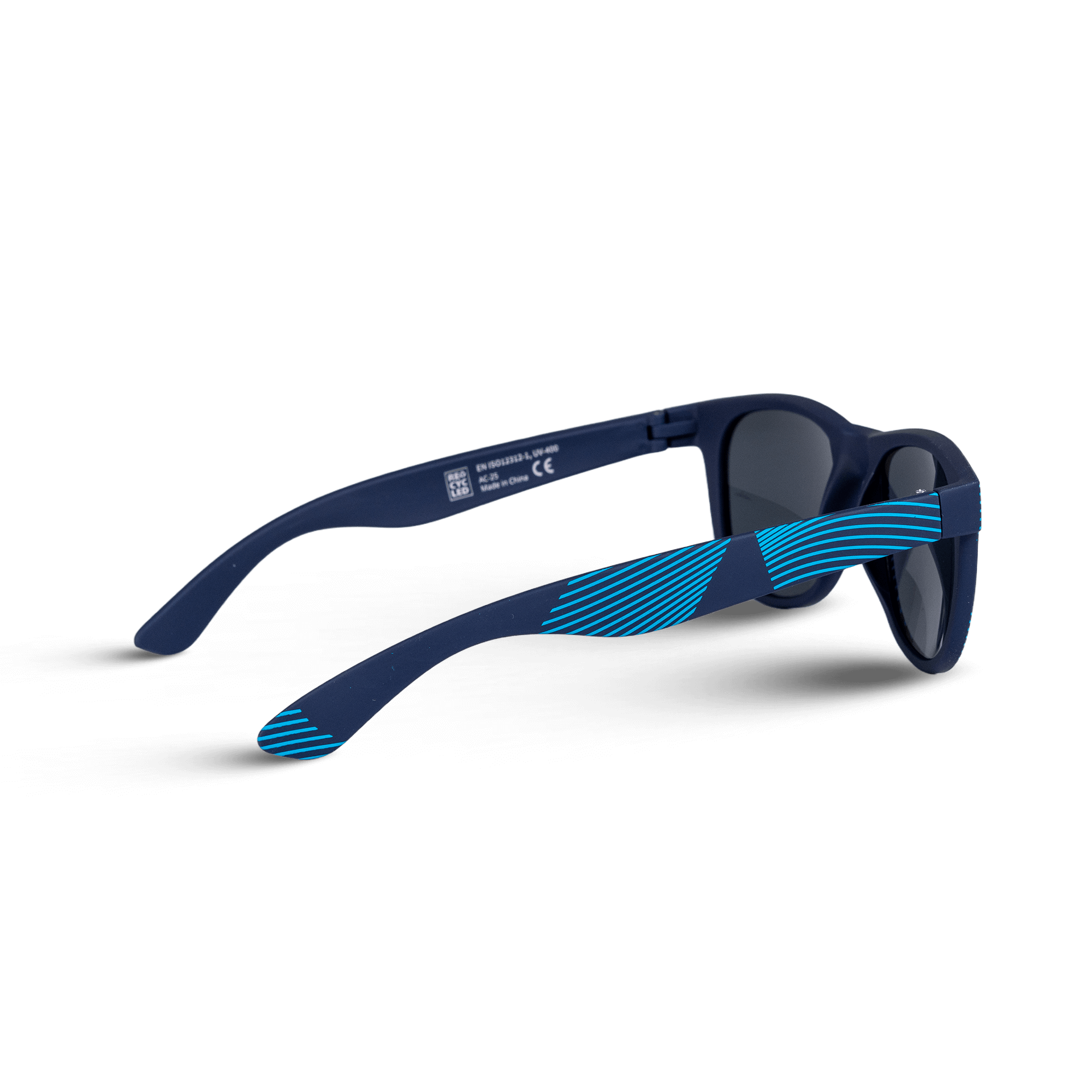 Blue and navy atlas copco sunglasses with pattern