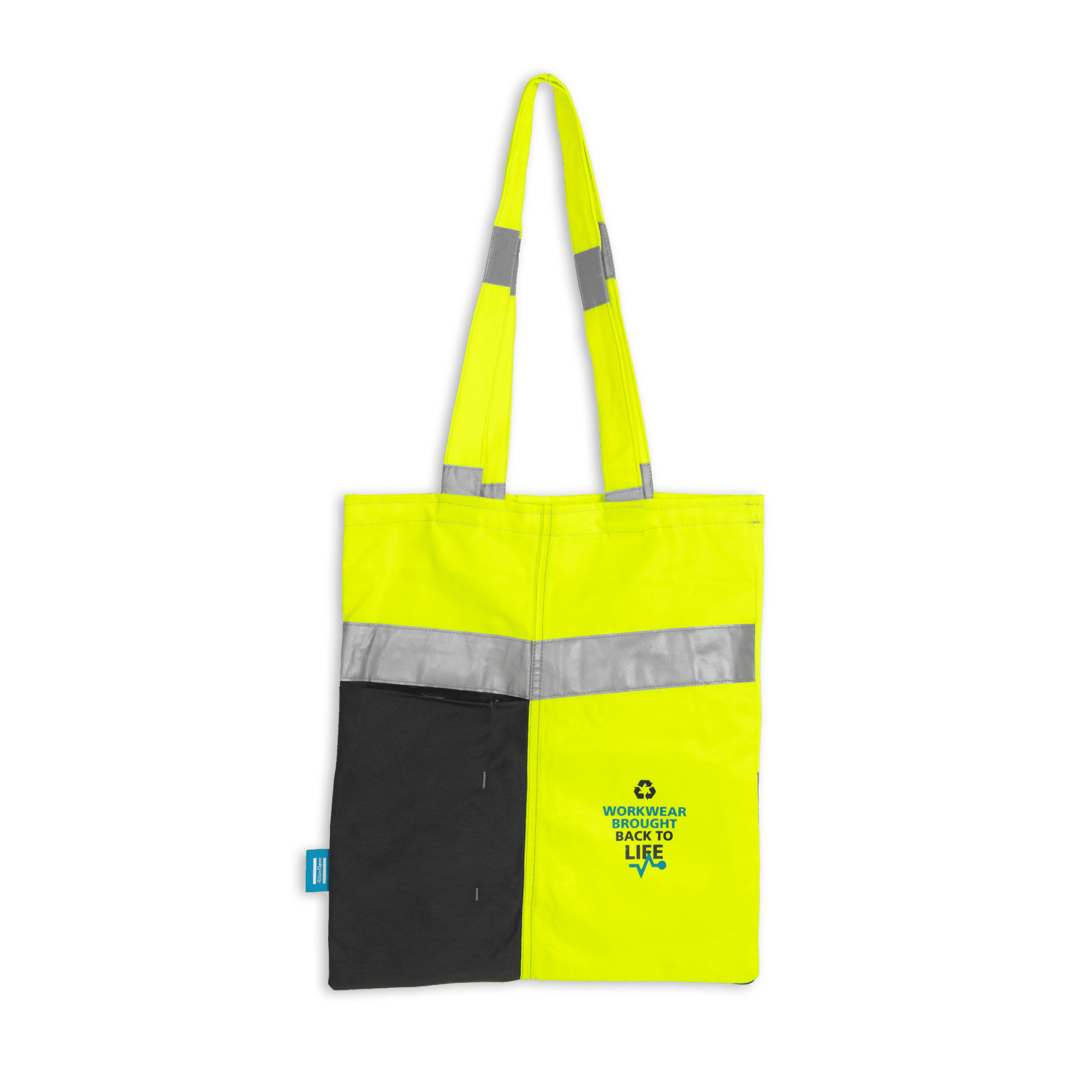 high vis recycled tote bag