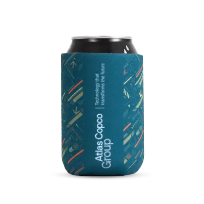 can cooler with atlas copco group logo and pattern