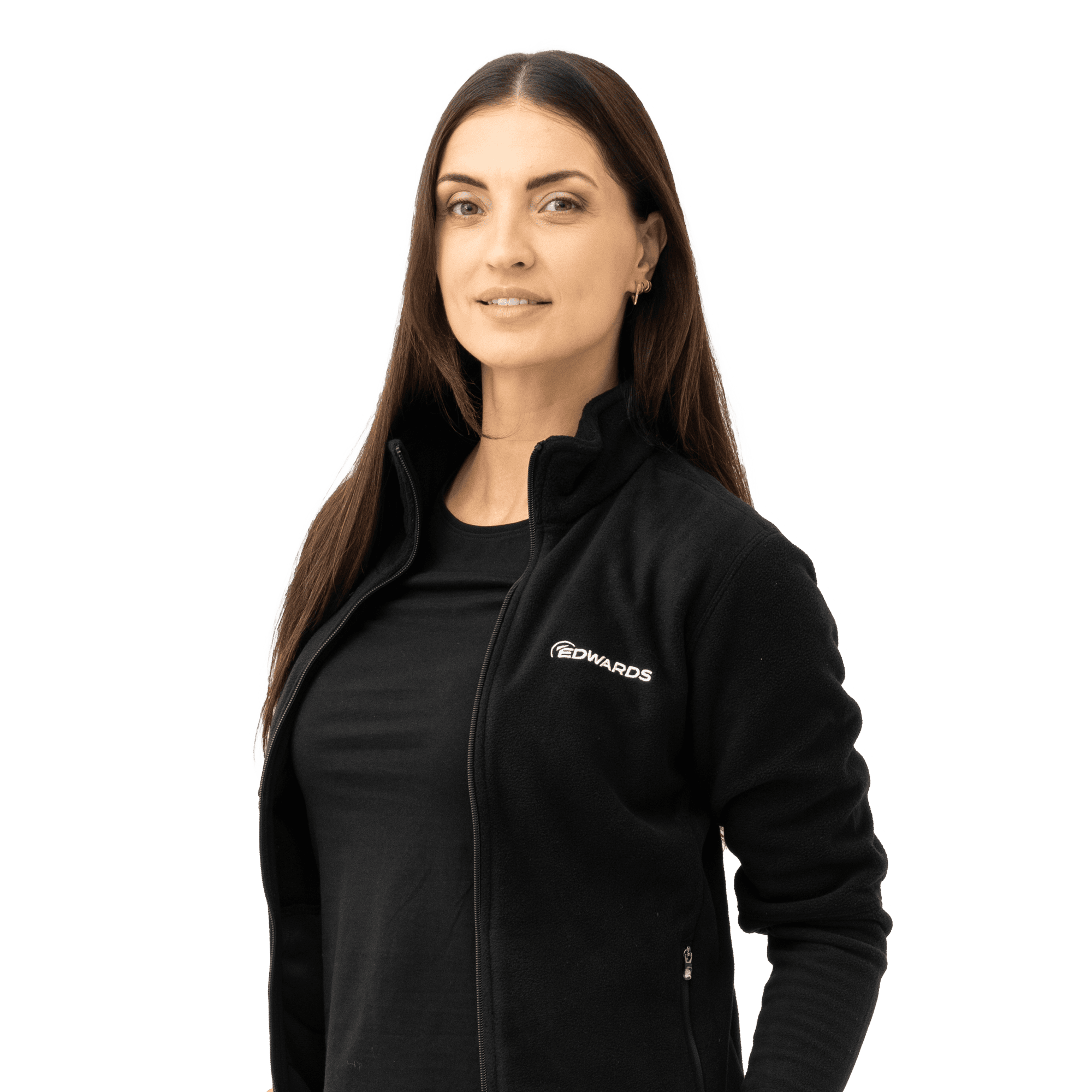 Black jacket with white logo