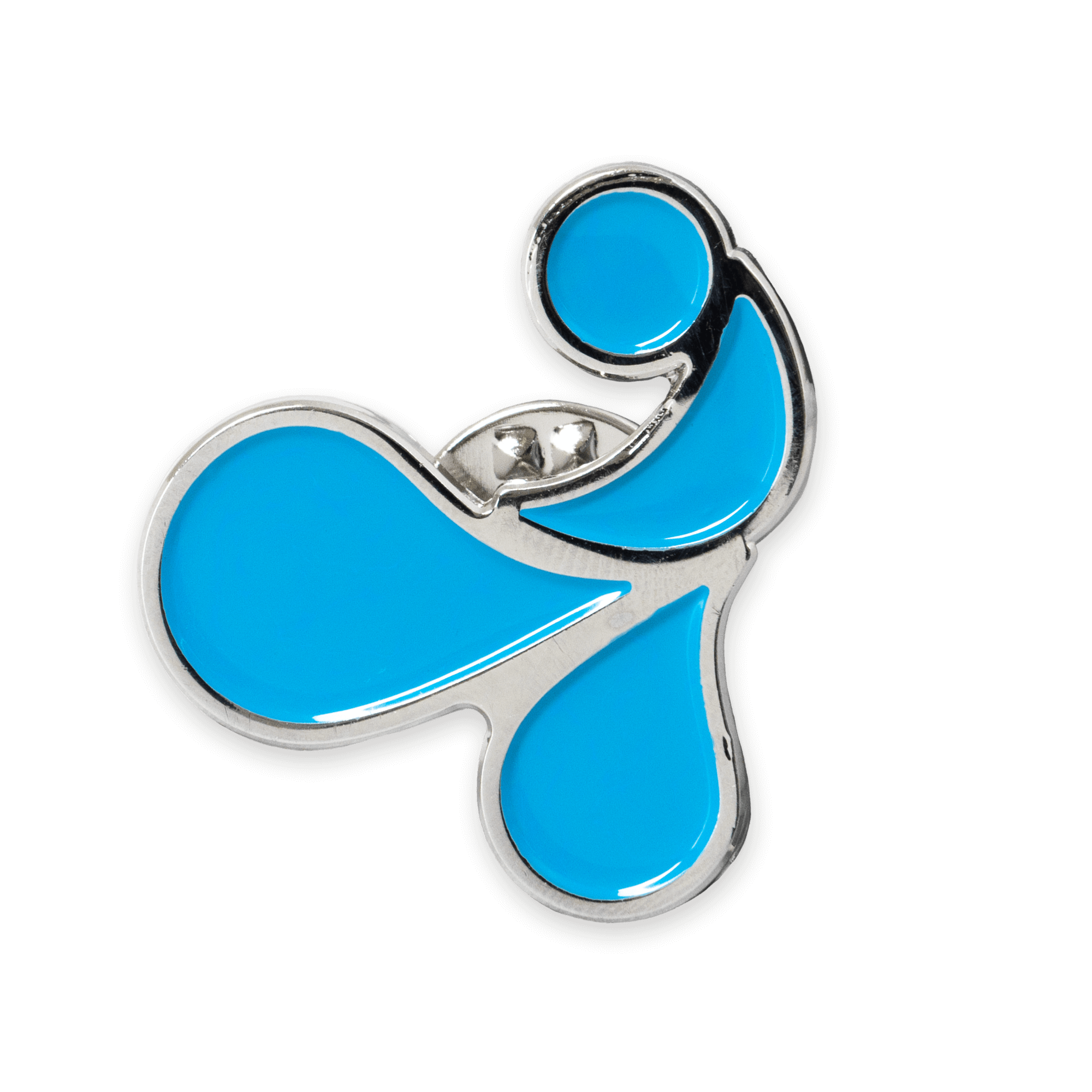 metal pin with water for all logo front