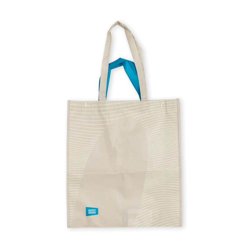 Blue towel with paper wrap