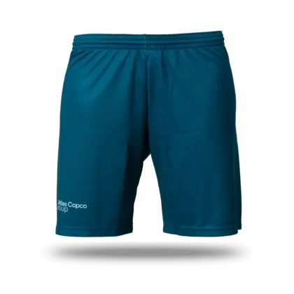 soccer jersey shorts with atlas copco group logo
